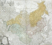 Карта России Азиатская часть Гравюра (первая половина XVIII века), Германия артикул 5113b.