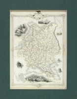 Карта Европейской России Гравюра на меди (начало 19 века) артикул 5115b.