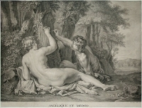 Angelique et Medor Гравюра (вторая половина XVIII века), Франция артикул 5118b.