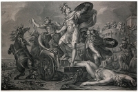 Achilles vents his rage on Hector - Гравюра (вторая половина XVIII века, Италия) артикул 5119b.