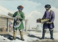 Торговец сбитнем и торговец калачами Литография (начало XIX века), Франция артикул 5165b.
