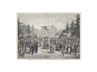 Заключительная сцена государственного праздника в Швеции Гравюра (конец XIX века), Германия артикул 5211b.